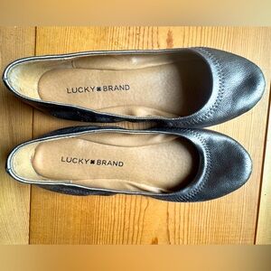 Lucky Brand Shiny Bronze Ballet Flats